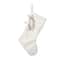 Glitzhome® 21"L White Plush Christmas Stocking with Reindeer Ornament